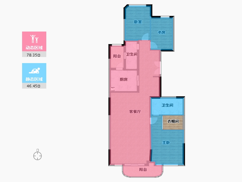 上海-上海市-凯德星贸邸-116.27-户型库-动静分区