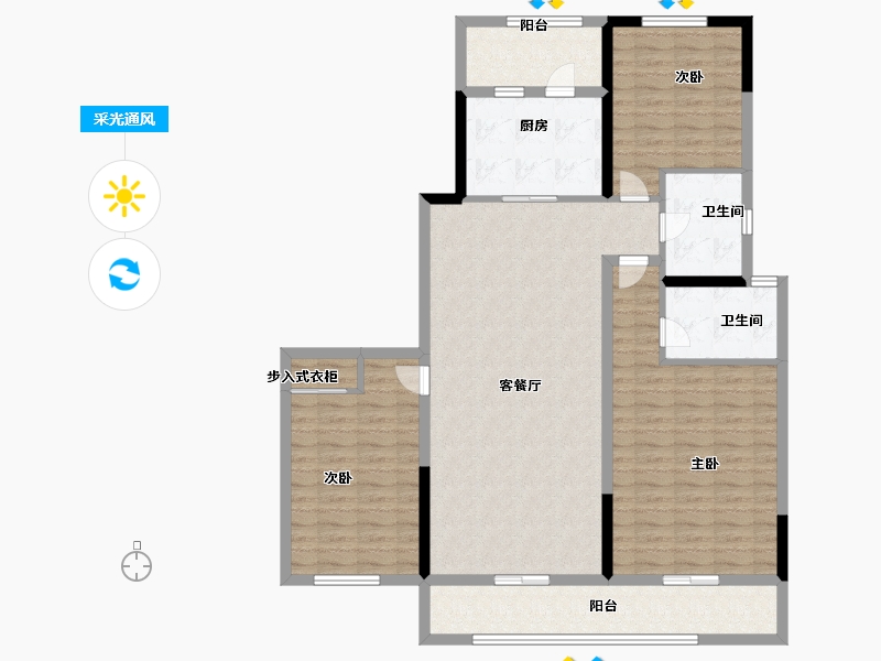 安徽省-阜阳市-丽丰一品-125.00-户型库-采光通风