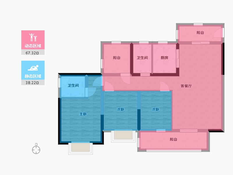 广东省-惠州市-中交和风春岸-93.36-户型库-动静分区