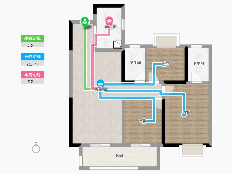 湖北省-宜昌市-保利香槟国际-85.68-户型库-动静线