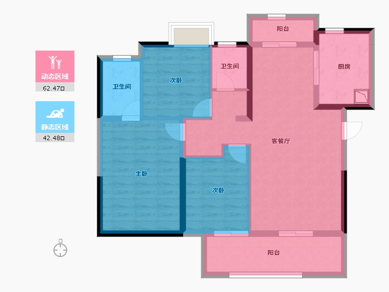 湖北省-宜昌市-保利香槟国际-93.84-户型库-动静分区