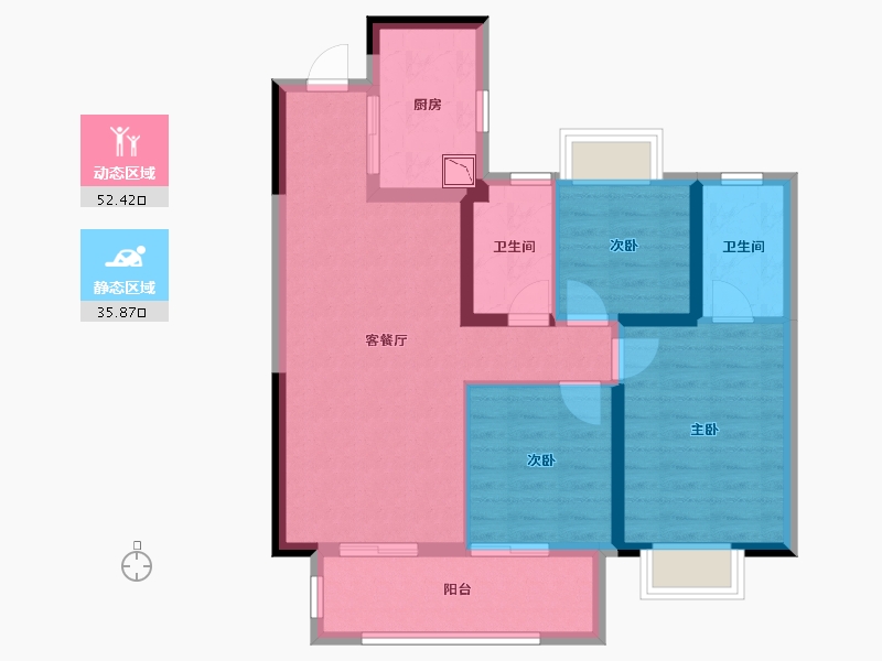 湖北省-宜昌市-保利香槟国际-78.13-户型库-动静分区