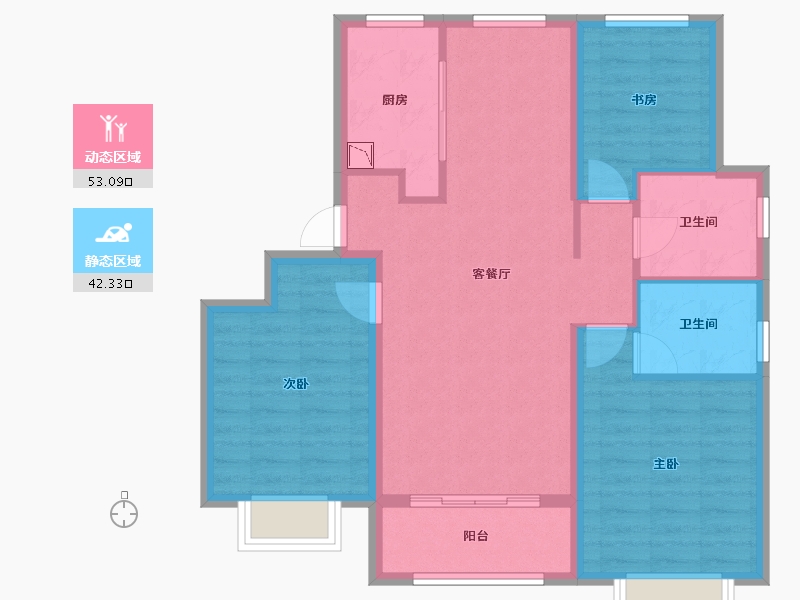 山东省-泰安市-印象泰山・湖语墅-85.35-户型库-动静分区