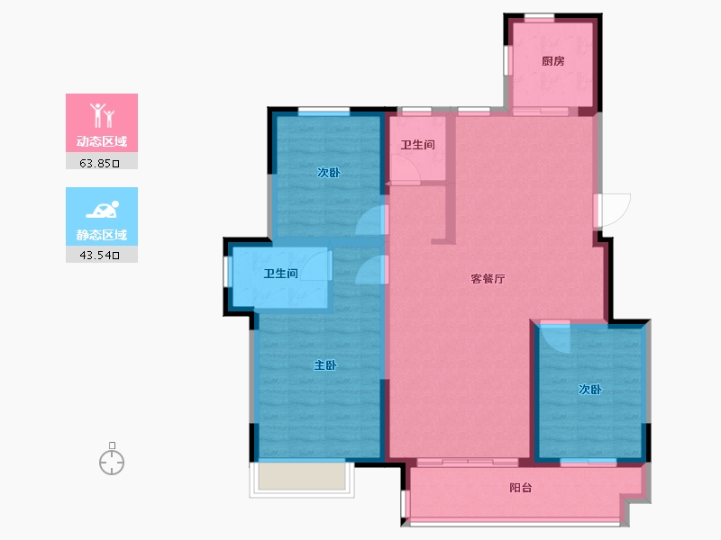 河北省-石家庄市-东城国际-96.23-户型库-动静分区