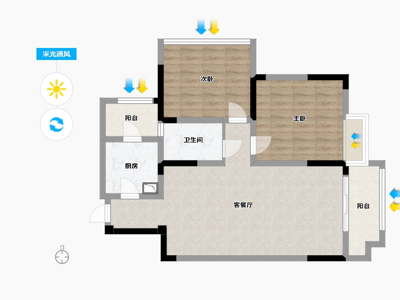 四川省-成都市-都江懿府-76.38-户型库-采光通风