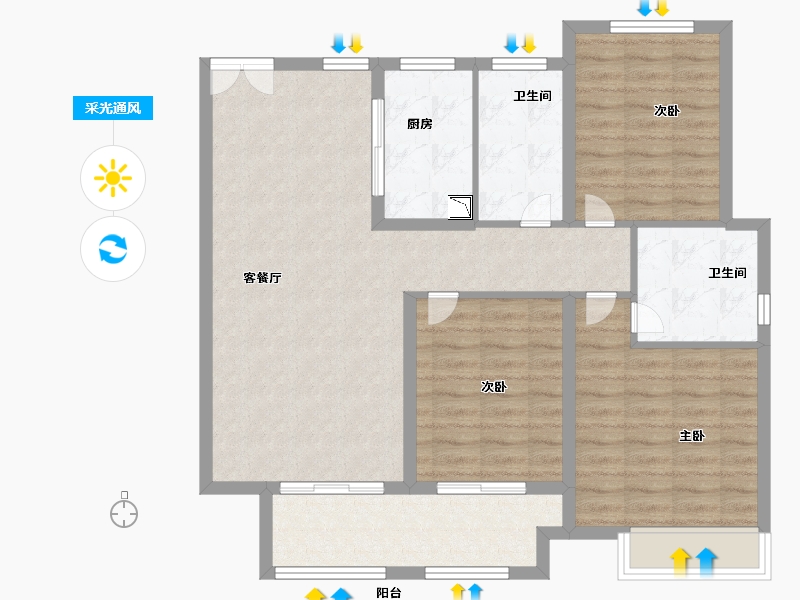 山东省-泰安市-九州唐樾-100.00-户型库-采光通风