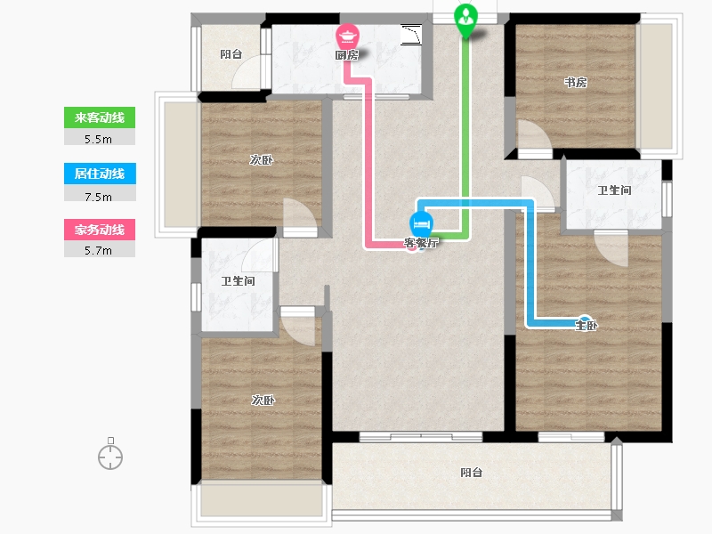 四川省-成都市-川发天府上城-104.72-户型库-动静线