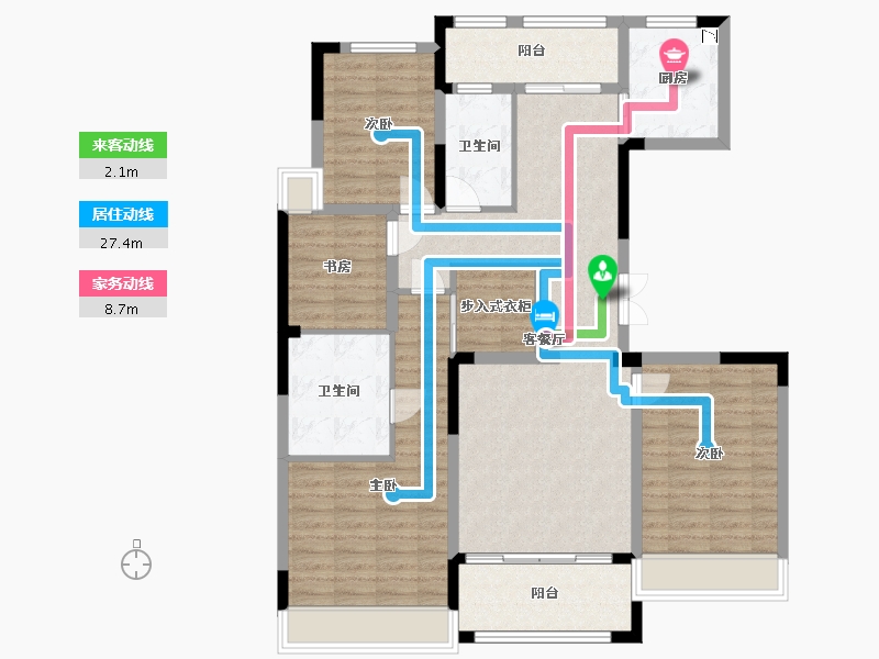 浙江省-杭州市-远洋西溪公馆-112.23-户型库-动静线