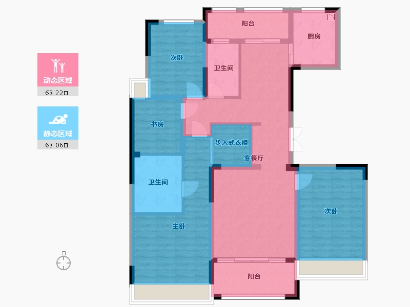 浙江省-杭州市-远洋西溪公馆-112.23-户型库-动静分区