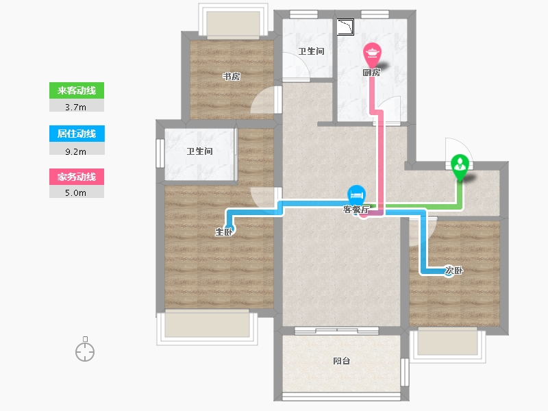 上海-上海市-凤凰城天境W墅-75.20-户型库-动静线