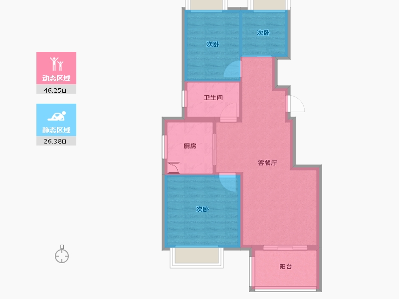 上海-上海市-凤凰城天境W墅-64.79-户型库-动静分区