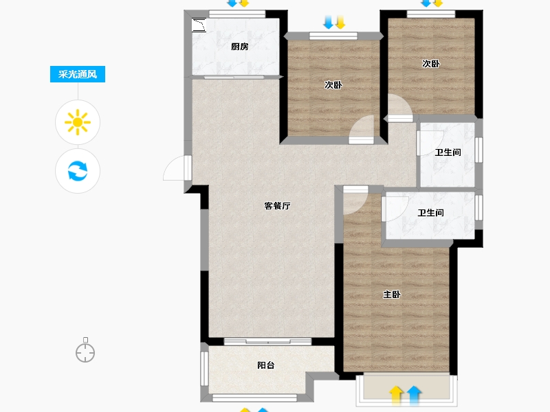 河南省-开封市-郑开森林半岛11期-87.03-户型库-采光通风