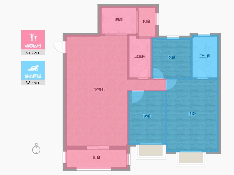 广东省-佛山市-伦教碧桂园-81.47-户型库-动静分区