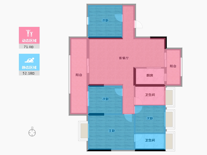 安徽省-蚌埠市-蚌埠碧桂园-110.50-户型库-动静分区