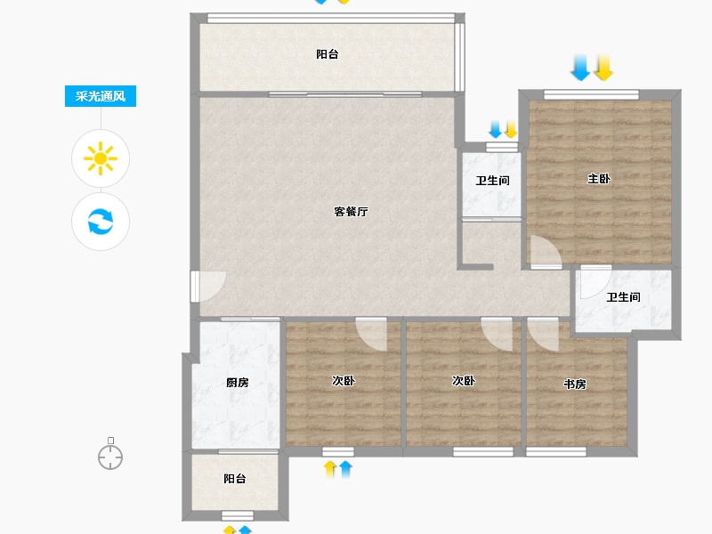 四川省-成都市-蜀郡清上居-108.85-户型库-采光通风