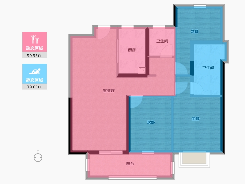 广西壮族自治区-南宁市-荣顾书香门第-79.03-户型库-动静分区