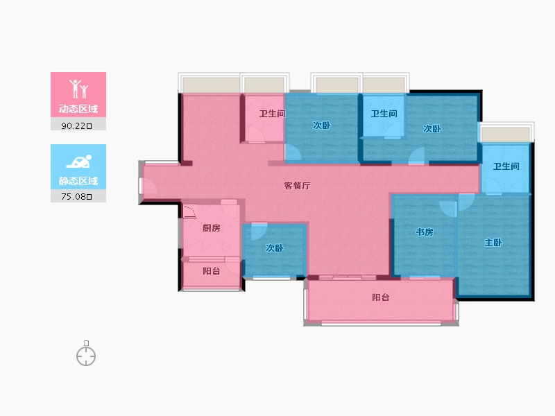 广东省-东莞市-鼎峰尚境-147.49-户型库-动静分区