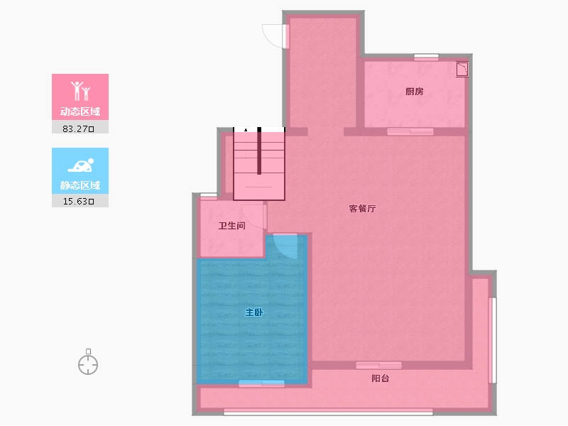 浙江省-金华市-融创森山半岛-88.46-户型库-动静分区