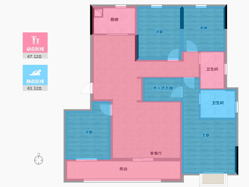 浙江省-金华市-融创森山半岛-115.97-户型库-动静分区