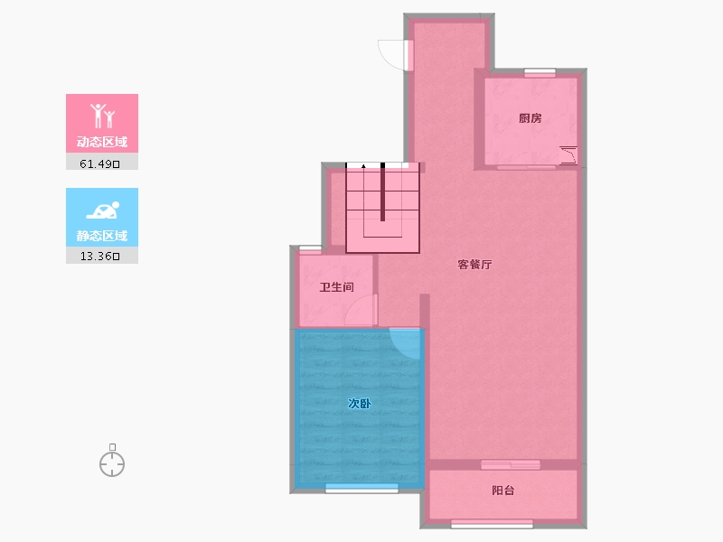 浙江省-金华市-融创森山半岛-66.89-户型库-动静分区