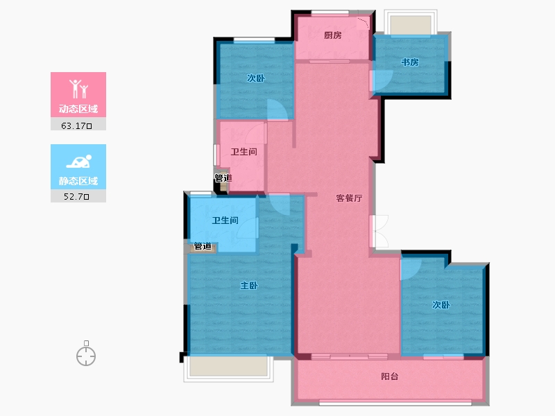 江苏省-常州市-衡麓世家-104.79-户型库-动静分区