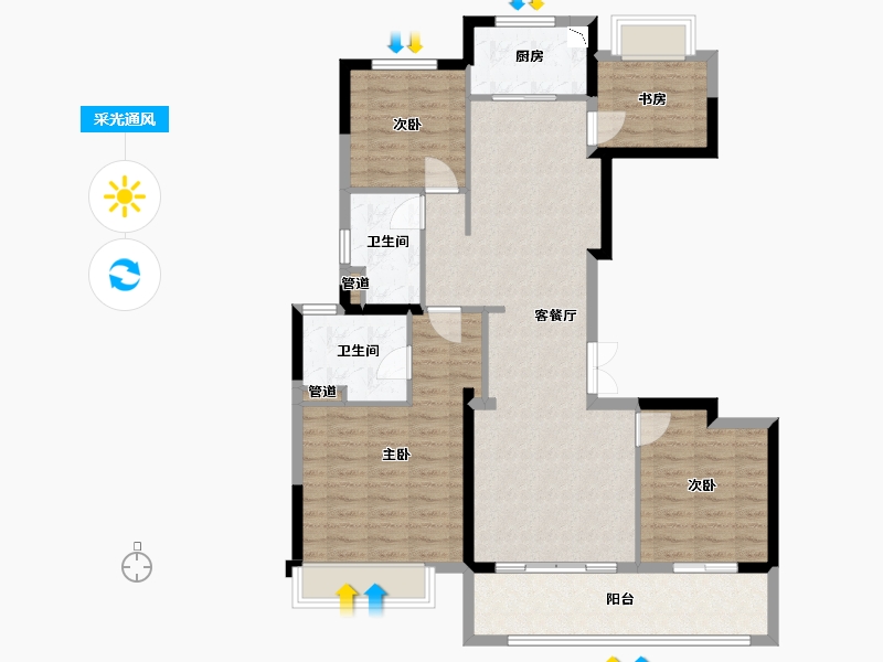 江苏省-常州市-衡麓世家-104.79-户型库-采光通风