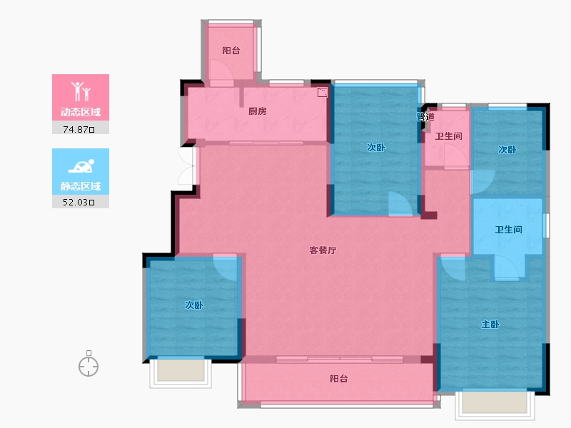 江苏省-常州市-金新滟澜湖-114.40-户型库-动静分区