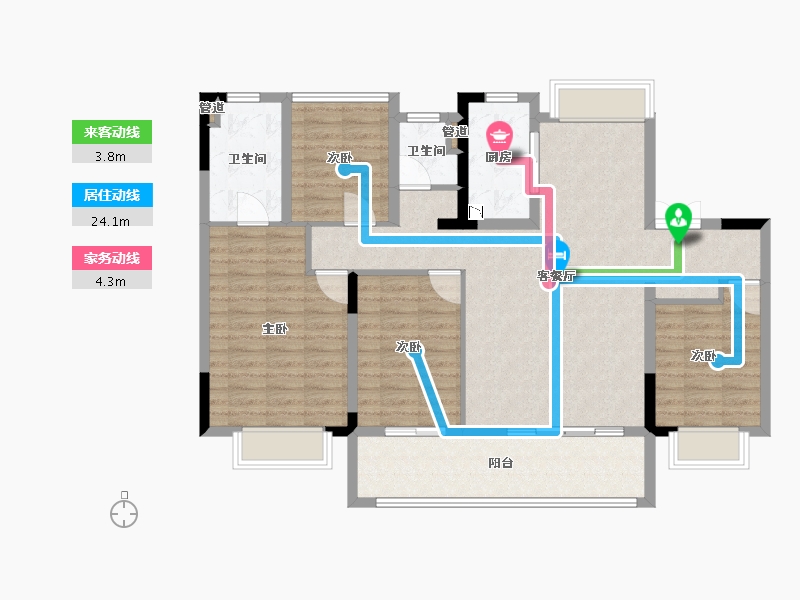 江苏省-常州市-港龙大发龙悦府-108.80-户型库-动静线