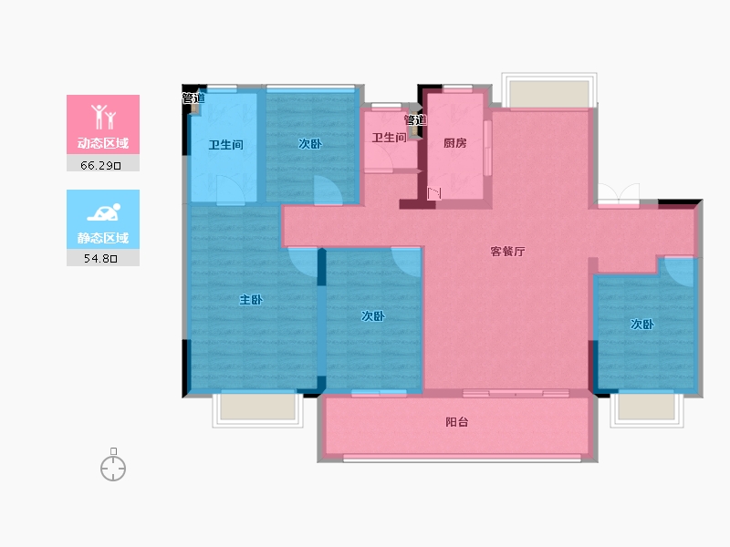 江苏省-常州市-港龙大发龙悦府-108.80-户型库-动静分区