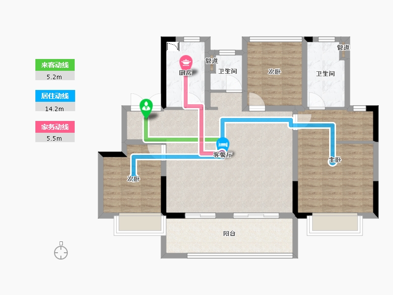 江苏省-常州市-港龙大发龙悦府-92.80-户型库-动静线