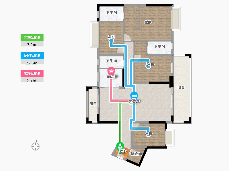 广东省-湛江市-碧海金岸花园-140.59-户型库-动静线