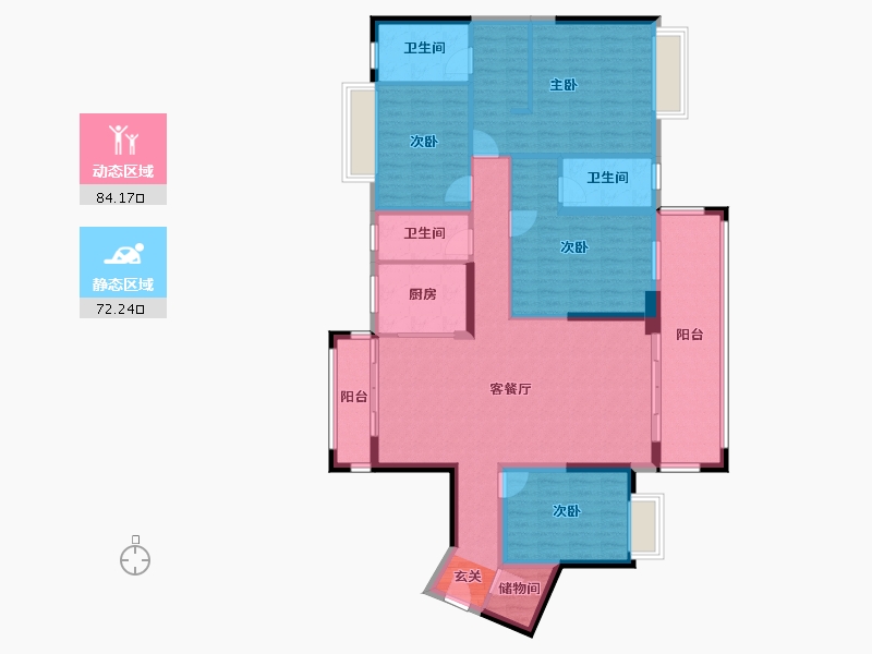 广东省-湛江市-碧海金岸花园-140.59-户型库-动静分区