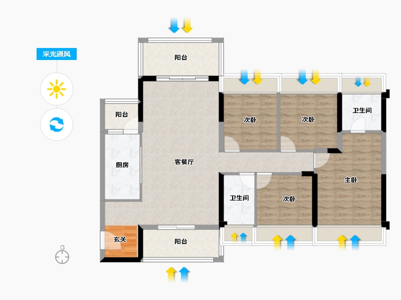 广东省-湛江市-御福嘉园-112.27-户型库-采光通风