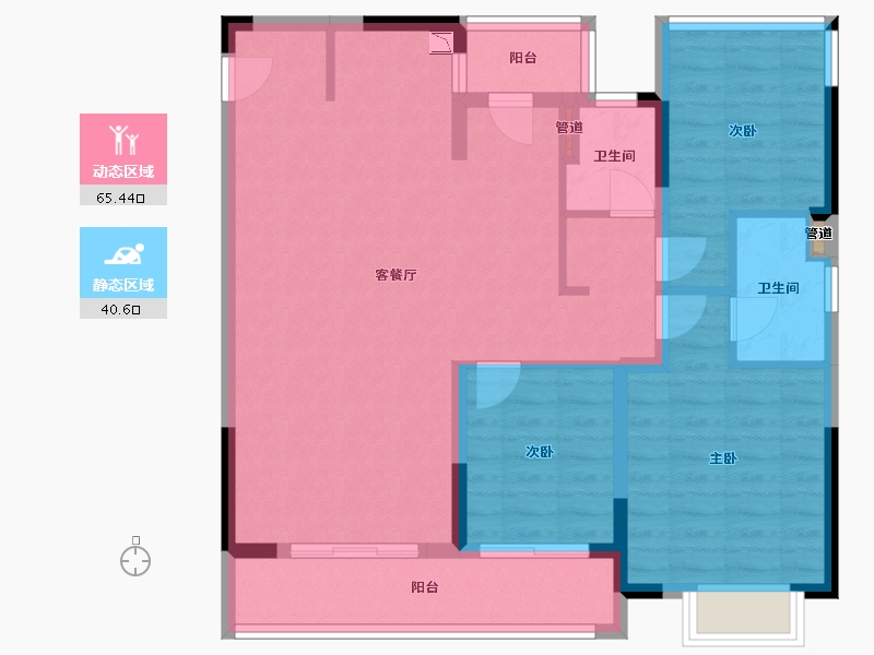 江苏省-常州市-金新滟澜湖-95.21-户型库-动静分区