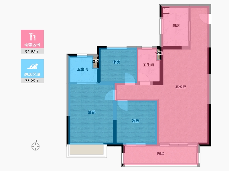 江苏省-常州市-衡麓世家-77.60-户型库-动静分区