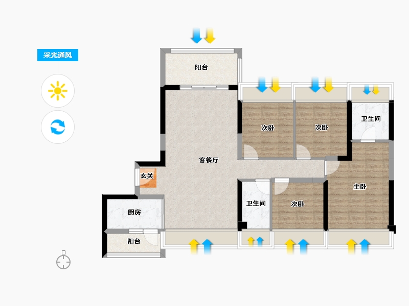 广东省-湛江市-御福嘉园-101.72-户型库-采光通风