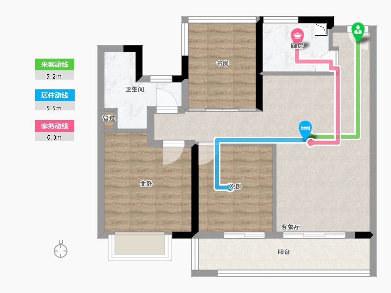 江苏省-常州市-金新滟澜湖-74.40-户型库-动静线