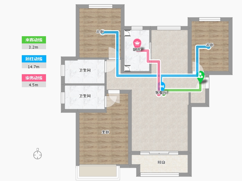 河北省-石家庄市-颐璟华苑-85.56-户型库-动静线