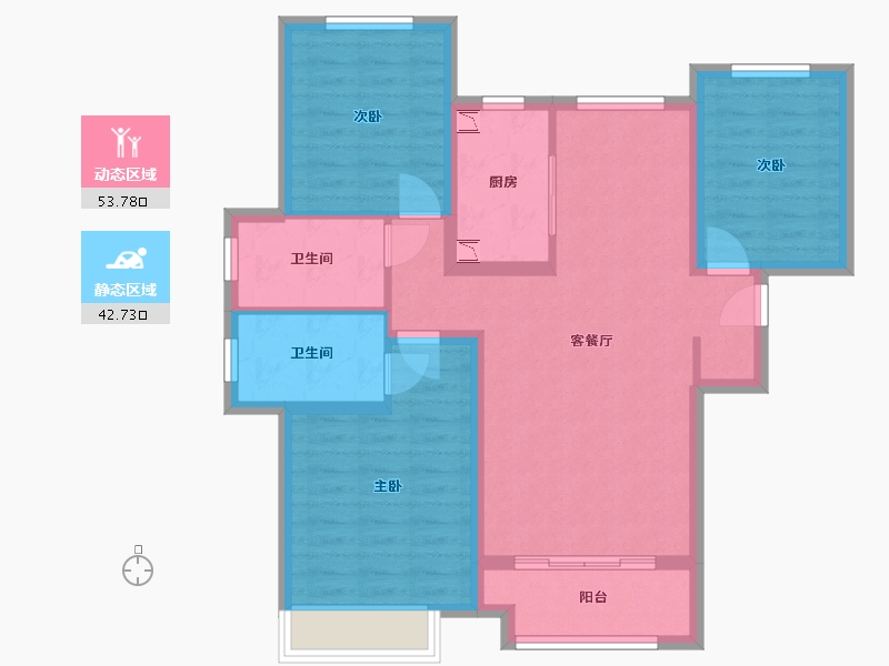 河北省-石家庄市-颐璟华苑-85.56-户型库-动静分区