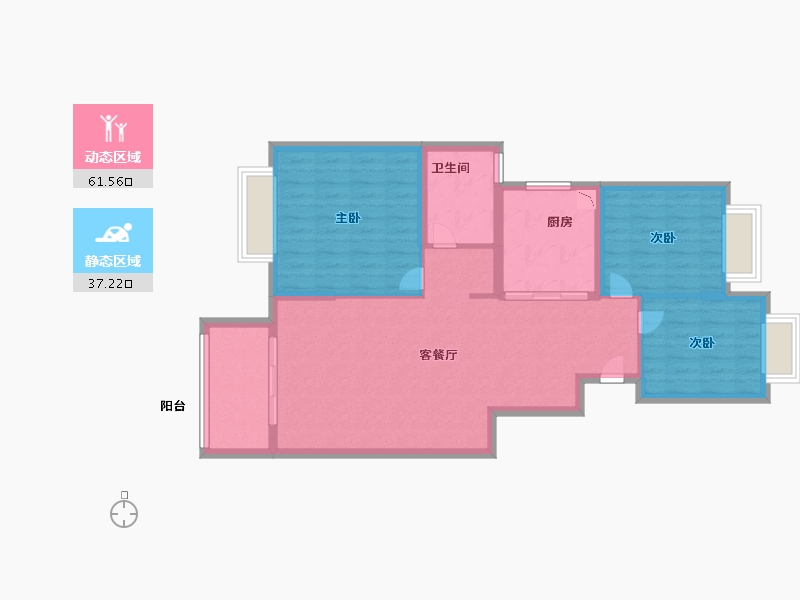 江苏省-无锡市-韵湖澜山-89.00-户型库-动静分区