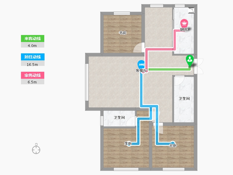 黑龙江省-牡丹江市-星河传说-91.05-户型库-动静线