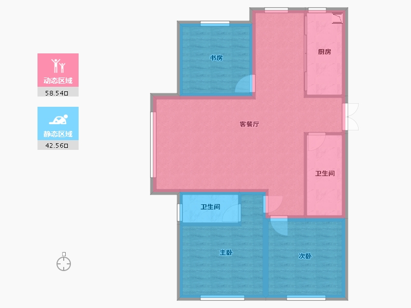 黑龙江省-牡丹江市-星河传说-91.05-户型库-动静分区