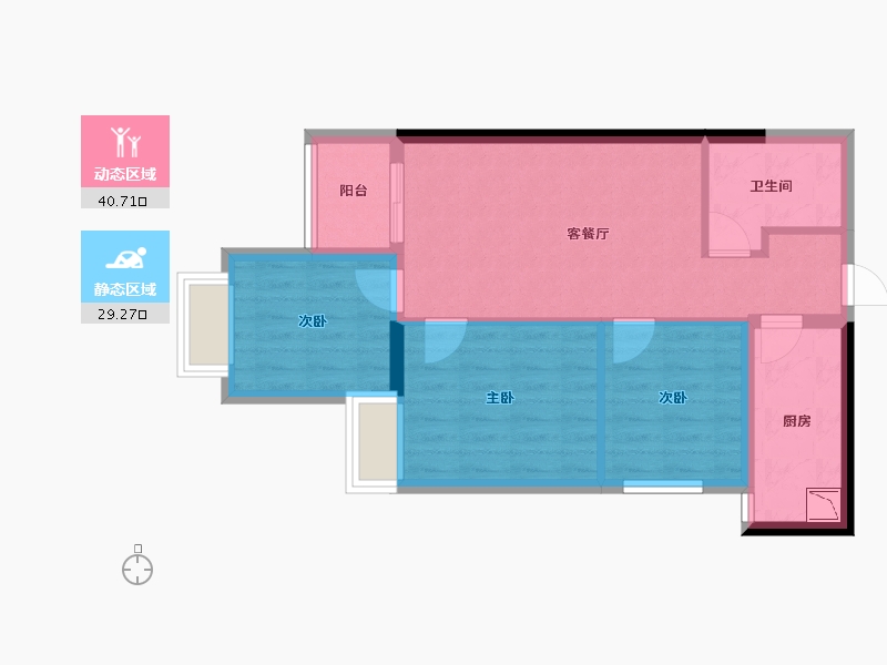 陕西省-西安市-西安万科翡翠国际峰会-61.94-户型库-动静分区