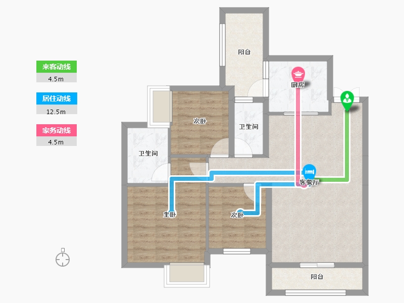 贵州省-贵阳市-景秀黔城-80.40-户型库-动静线