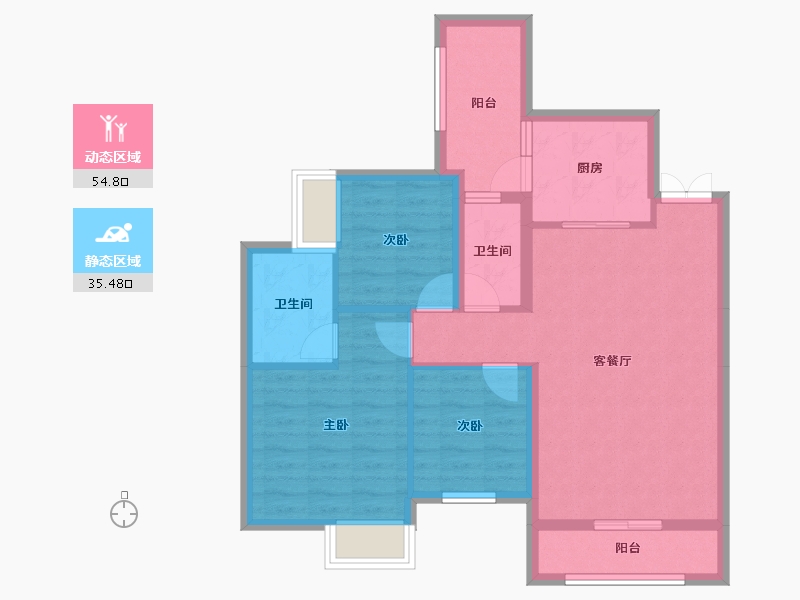 贵州省-贵阳市-景秀黔城-80.40-户型库-动静分区