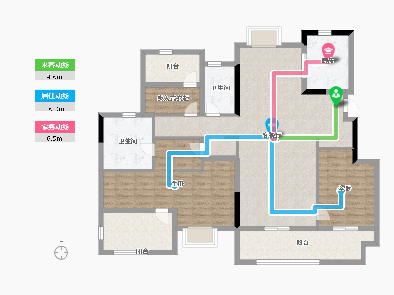 江苏省-苏州市-拾鲤花园-114.81-户型库-动静线