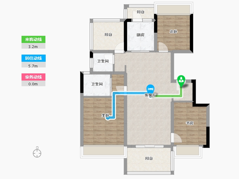 四川省-绵阳市-世茂云锦-93.41-户型库-动静线