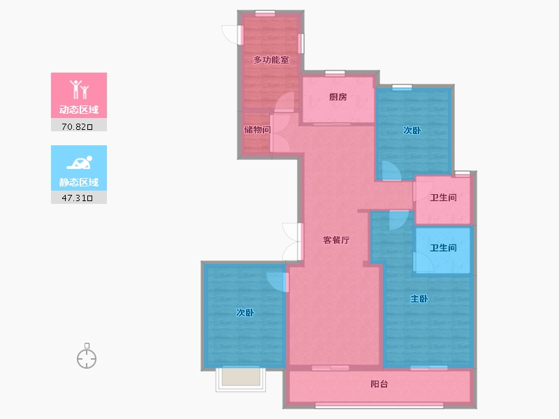 浙江省-金华市-绣津小区-106.39-户型库-动静分区