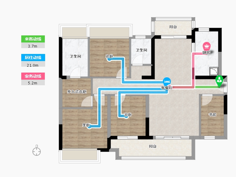 广东省-惠州市-新城・金樾江南-95.68-户型库-动静线