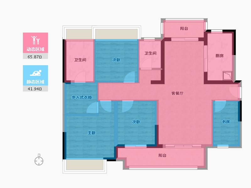 广东省-惠州市-新城・金樾江南-95.68-户型库-动静分区